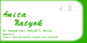 anita matyok business card